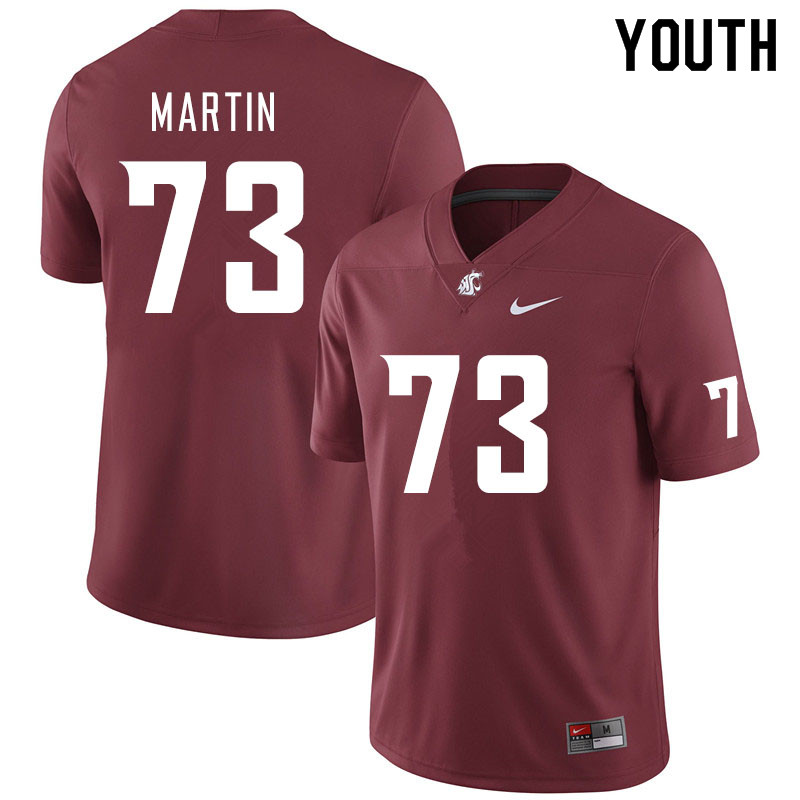 Youth #73 Austin Martin Washington State Cougars College Football Jerseys Sale-Crimson - Click Image to Close
